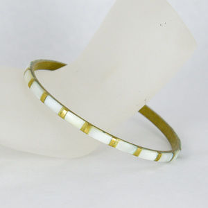 Vintage 1970s Moonstone Gold Bangle Bracelet